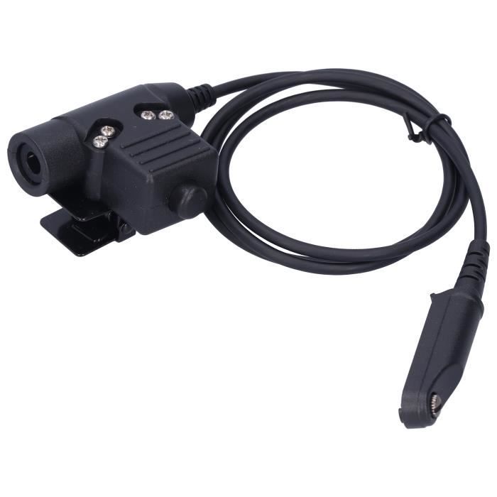 Adaptateur PTT U94 Pour Talkie-walkie Baofeng - Connexion 2 Broches Pour Casque Tactique Kenwood