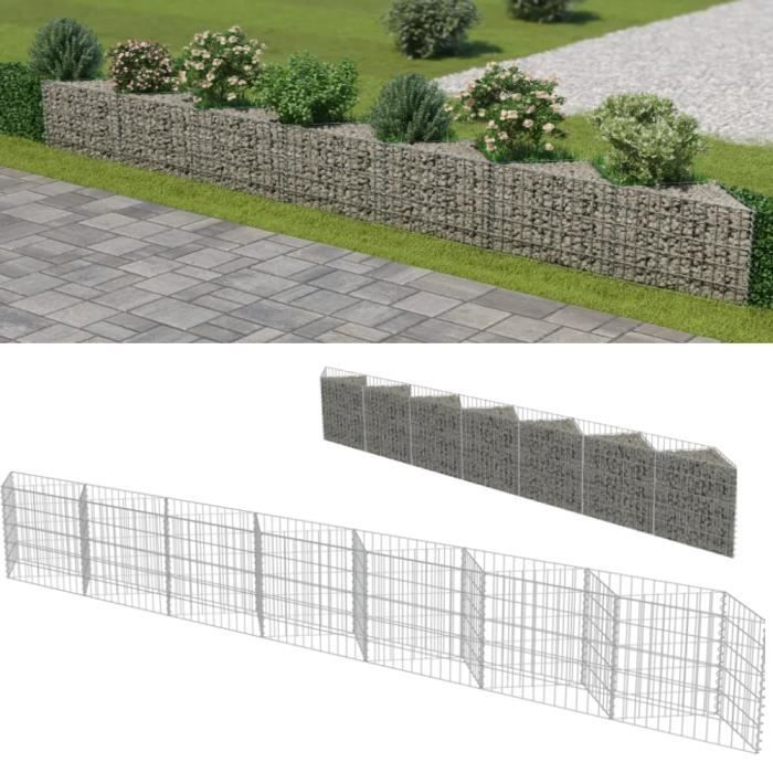 Gabion pour Pierre Clôture 100x50x50 cm Structure en Acier Galvanisé