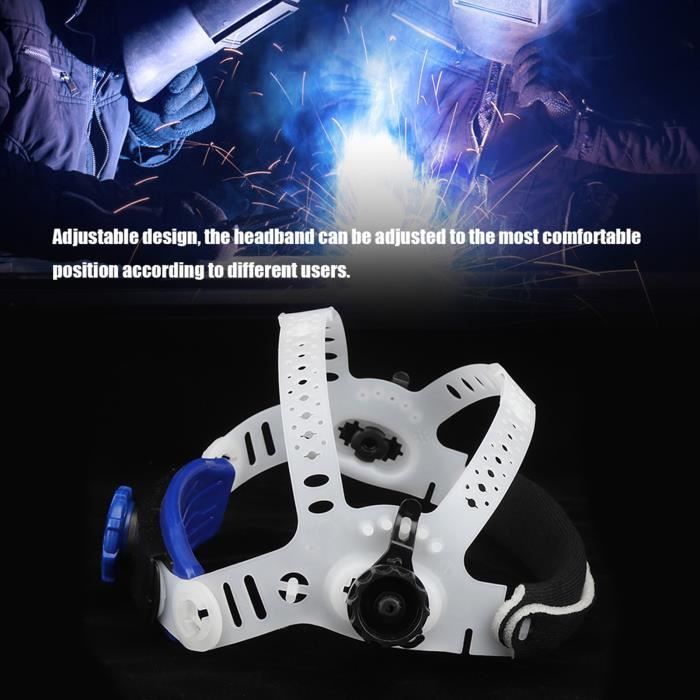 équipement Sécurité Travail Bandeau Casque Soudage Réglable | Support Masque Auto-obscurcissant Blanc Masque De Soudure Automatique