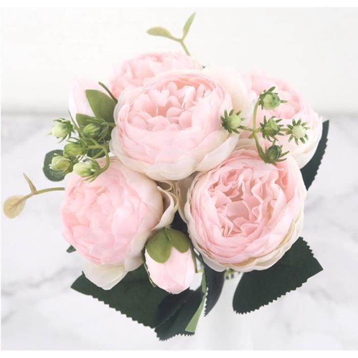 décoration Florale Blanc White 20.4 in JUSTOYOU Lot de 10 Fleurs artificielles en polyuréthane de silice pour Bouquet de mariée