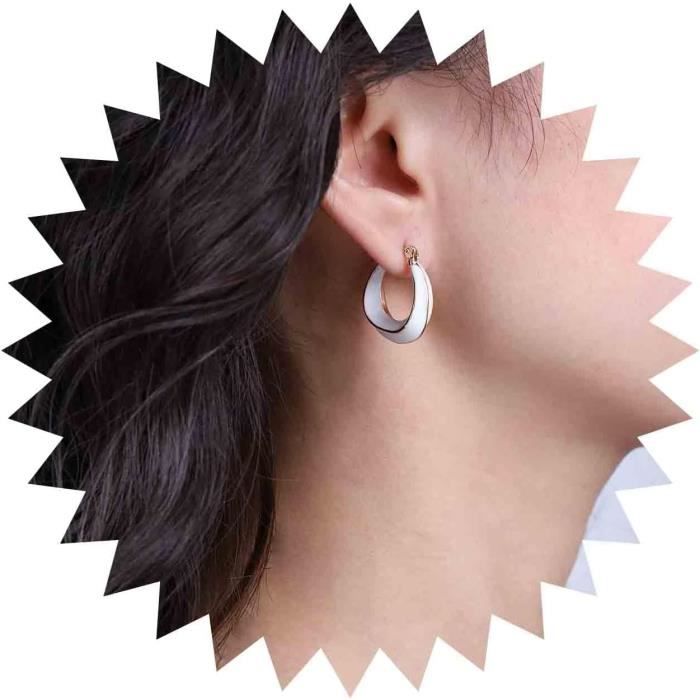 Boucles D'Oreilles Créoles Argent 925 - Ovale Torsadé - Pour Femme - Cadeau Élégant
