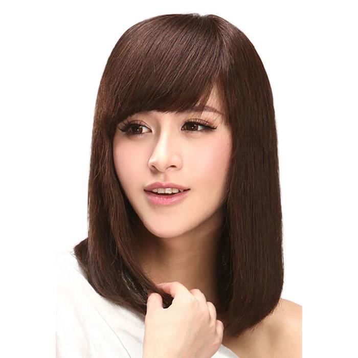 perruque femme brune long