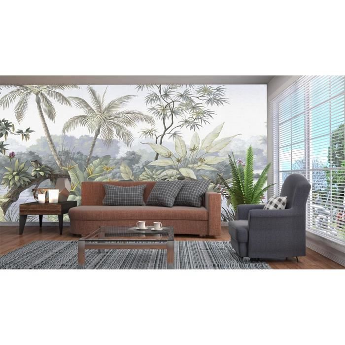 Papier Peint Panoramique Jungle 3D Peinte à la main De La Plante ...