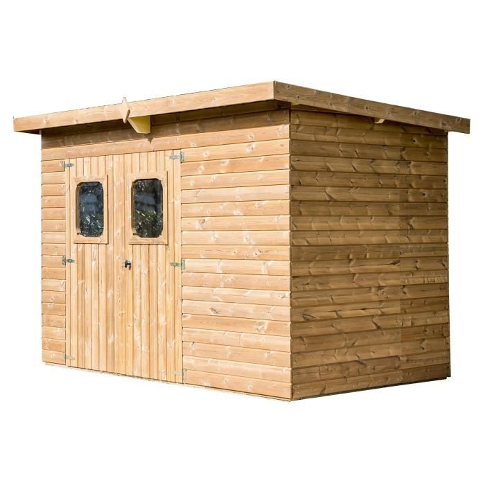 HABRITA Abri panneaux - 19 mm - Toit mono pente en bac acier galvanisé - 733 m²