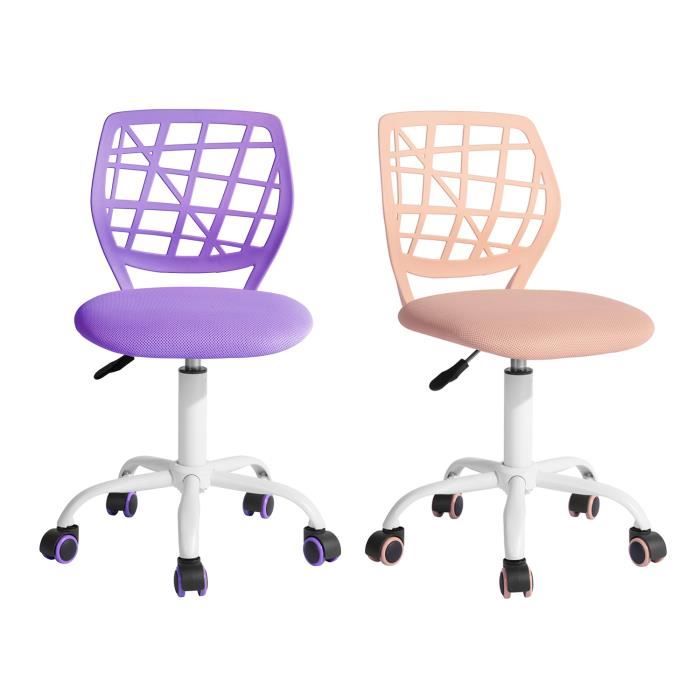Chaise de bureau - FURNITURER - Lot de 2 - Enfant/Adolescent - Hauteur réglable - Siège tissu ergonomique Chaise de bureau - FURNITURER - Lot de 2 - Enfant/Adolescent - Hauteur réglable - Siège tissu ergonomique