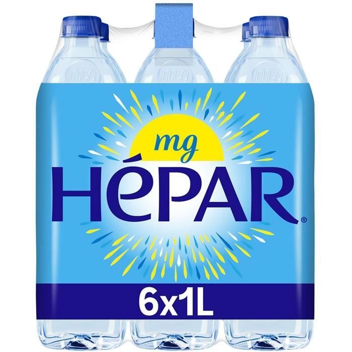 HEPAR Eau minérale naturelle 6 x 1 L Cdiscount Au quotidien