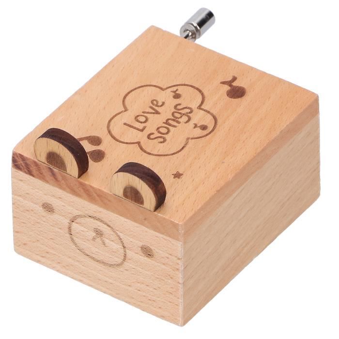 LIA Boîte à musique à manivelle en bois Forme d'ours Cdiscount Jeux Jouets