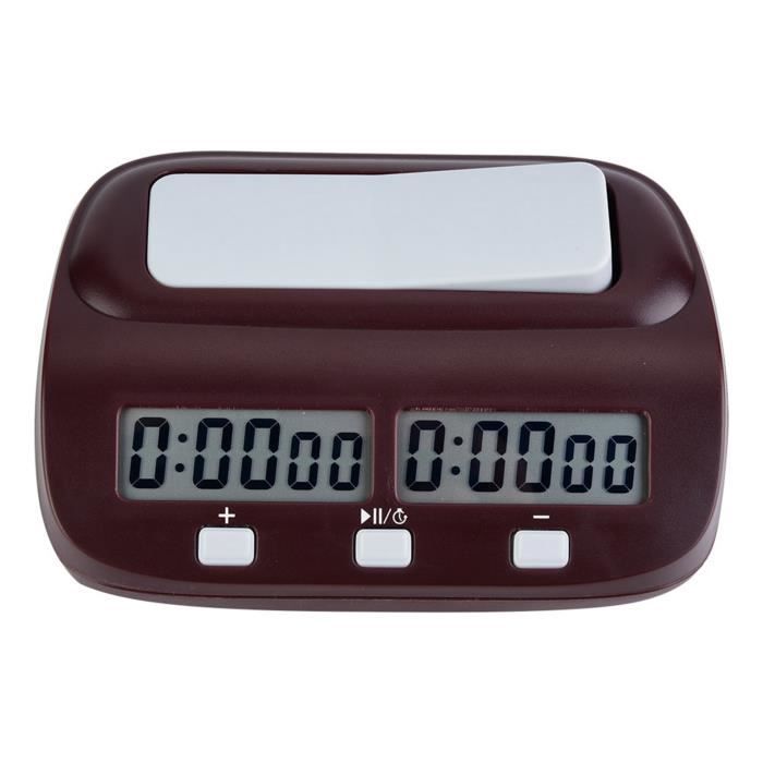 Horloge D'Échecs Mécanique Bekasa - Minuterie Tournoi Bois & Plastique Noir - Sans Pile