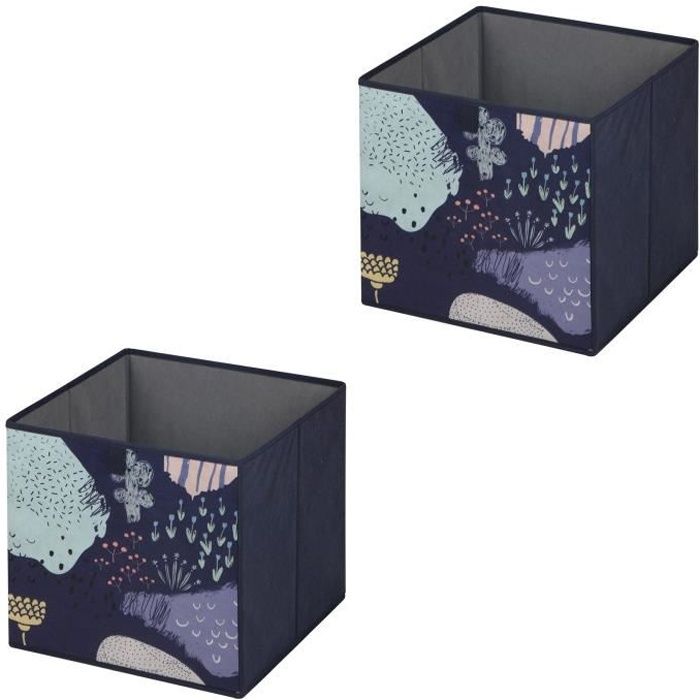 Lot de 4 boîtes de rangement pliable Tissu Cubes enfants Chambre à coucher Bureau Box 