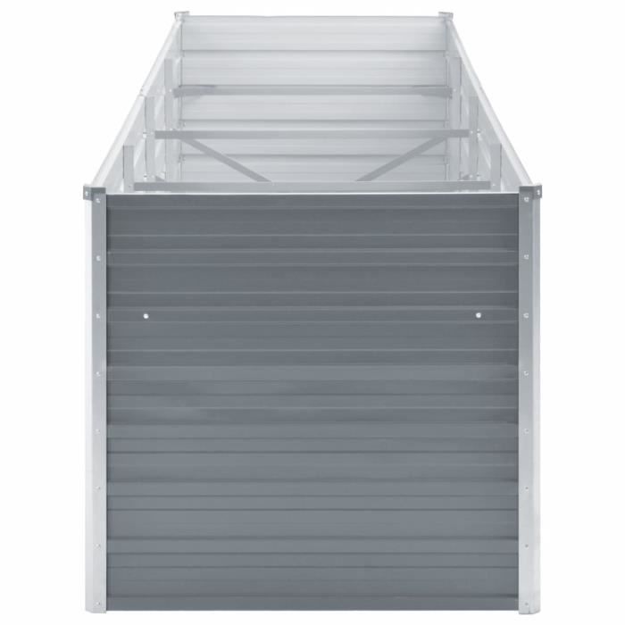 Jardinière Surélevée Acier Galvanisé 100x40x45 Cm - Gris, Pour Potager Extérieur