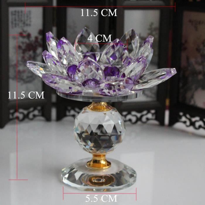 Cikuso Glass Bloc Lotus Fleur Bougeoirs en M/étal Feng Shui D/écor /à La Maison Grand Bougie Chauffe-Bougie Bougeoir Chandelier-Blanc