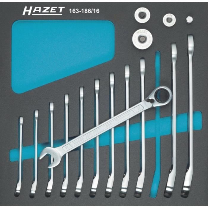 Assortiment d'outils pour servante 163-186/16 Jeu de clés mixtes Hazet