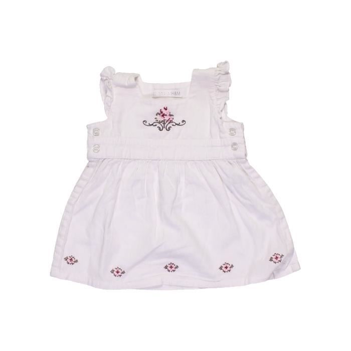 Robe Bebe Fille H M 1 Mois Blanc Ete 797 Blanc Blanc Cdiscount Pret A Porter