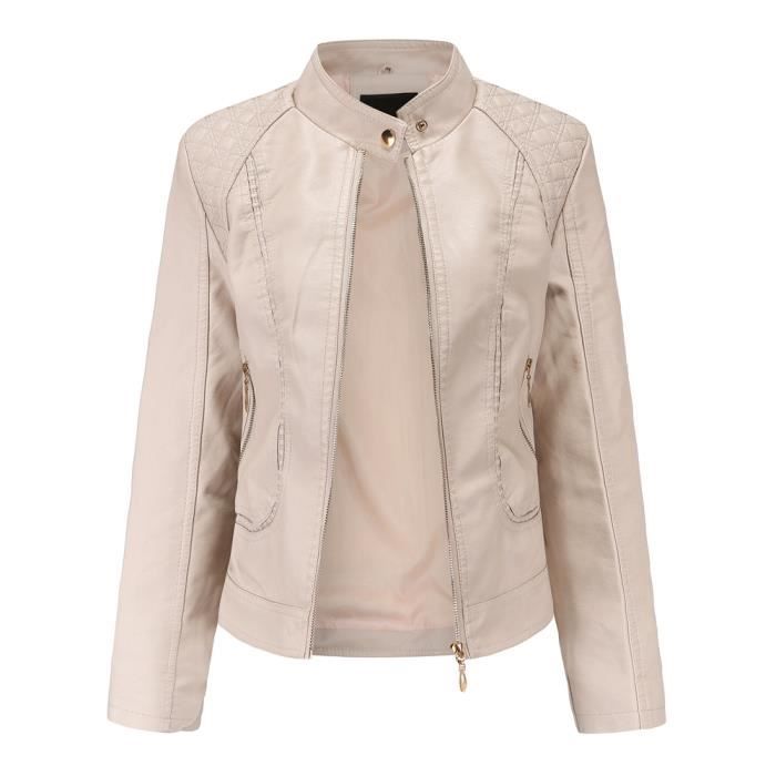 Veste cuir blanche femme cheap