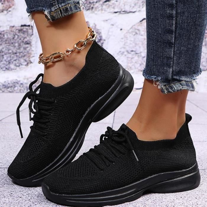 Baskets Femme Maille Respirante Semelle paisse D contract Tricot