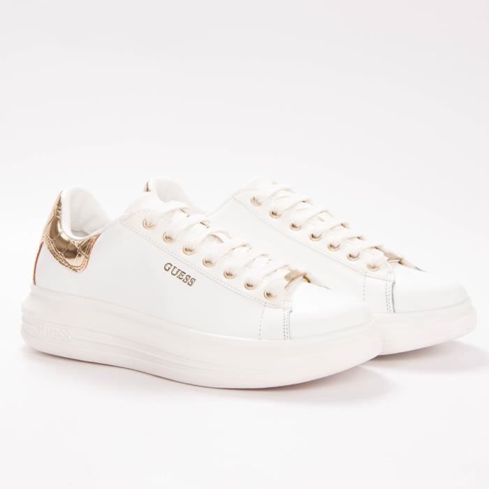 SNEAKERS BECKIE IMPRIME LOGO Blanc GUESS - Baskets Femme Guess - Iziva.com