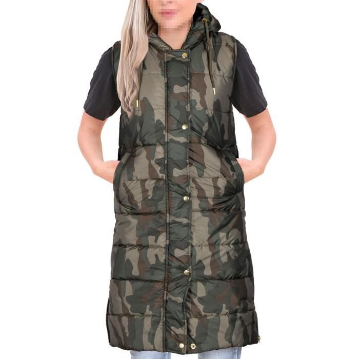 Gilet Sans Manches Rembourré ESPRIT Femme - Taille 8 - Rouge - Capuche - Bon état