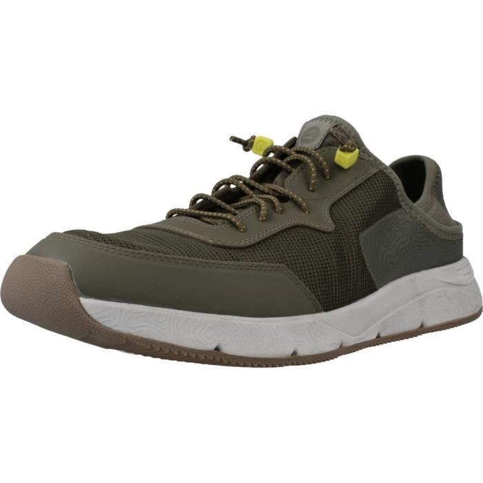 Basket Clarks 136894 Vert Homme Lacets Plat Textile Vert Cdiscount Chaussures