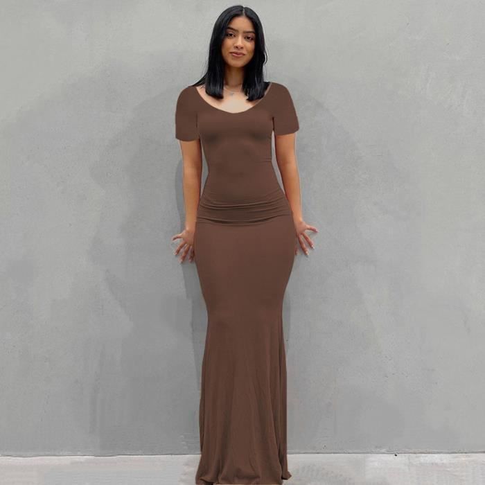 Robe Femme élégante Sans Manches - Col Rond - Longueur Genou - Taille XS à 3XL