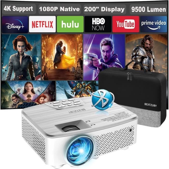 Videoprojecteur, 9500 Lumens Mini Projecteur 1080P Natif Full HD