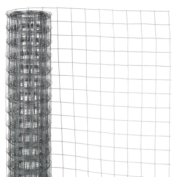 Maille carrée NATURE - Grillage en fil de fer galvanisé - 0,5x5m