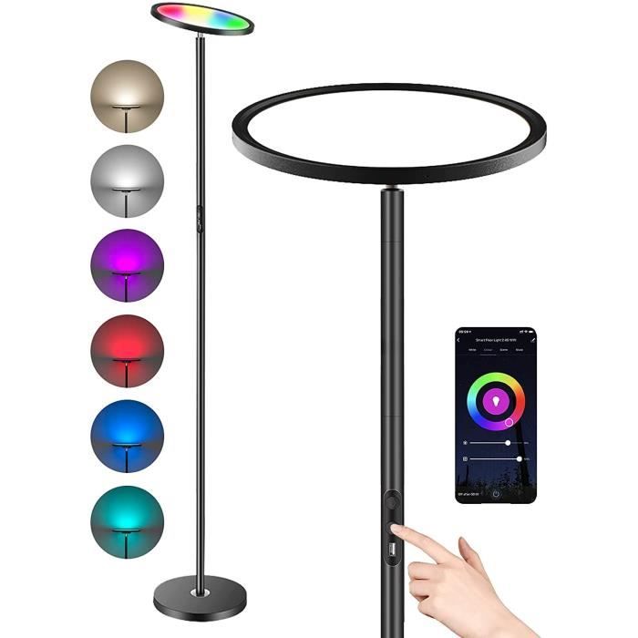 Lampadaire LED 35W Lampe Sur Pied Salon LED Intelligent avec Application Alexa &t Google Assiatant Tactile/Vocale Luminosité
