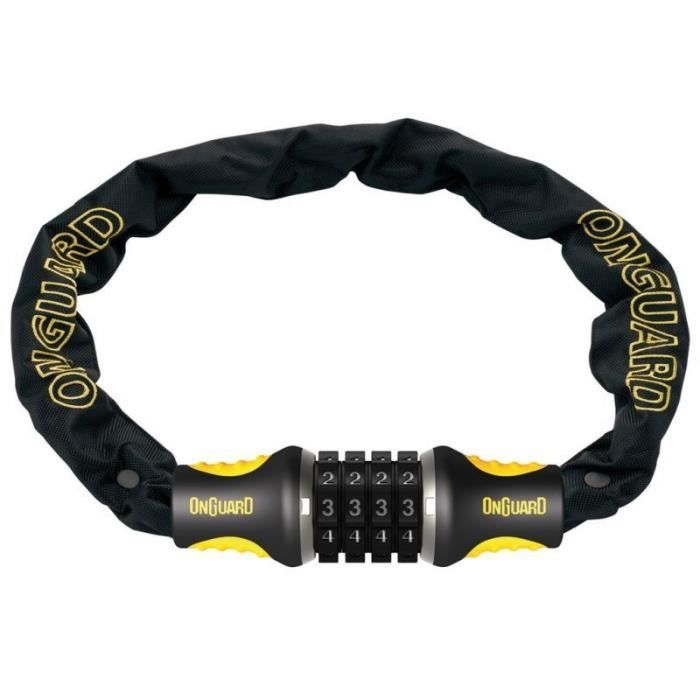 Antivol chaîne ONGUARD Mastiff 8125c - noir - 120 cm x 4 mm - Niveau de sécurité 50