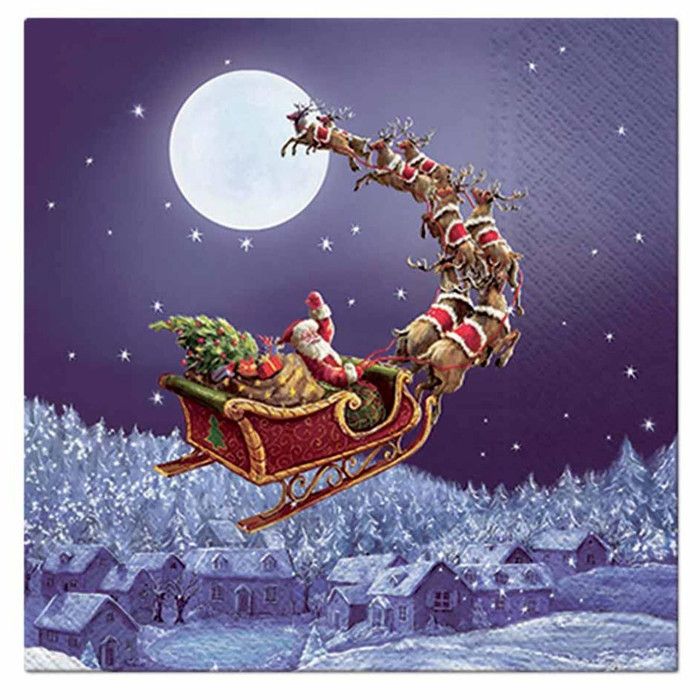 Lot De 20 Serviettes En Papier Sapins De Noël - Format 33x33 Cm - Or Et Argent - 3 Plis