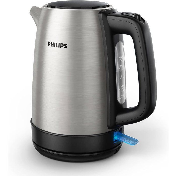 Philips Collection Daily Bouilloire Électrique en Inox Capacité Résistance Plate pour Ébullition Rapide Tamis Anti Calcaire Base 360° Sans Fil Couvercle à Ressort HD935090 - vue 9