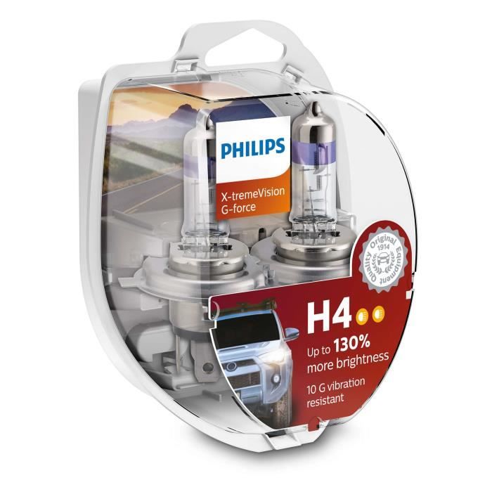 Philips Ampoule H4 X-treme Vision +130% G-force 12V 60/55W - Cdiscount Auto