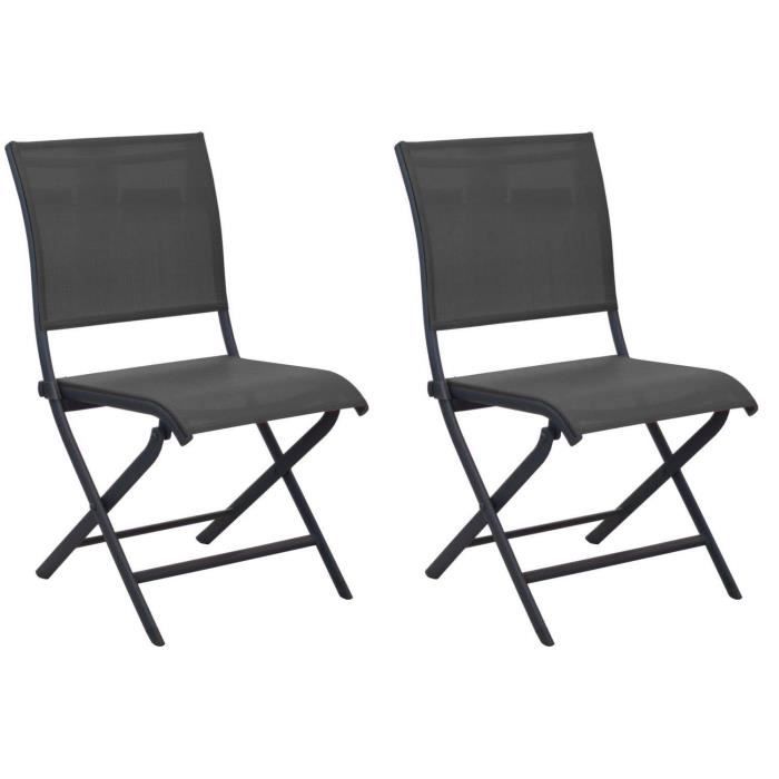 SPRINGOS Lot de 2 chaises de jardin pliantes avec accoudoirs 49 x 49 x 96 cm