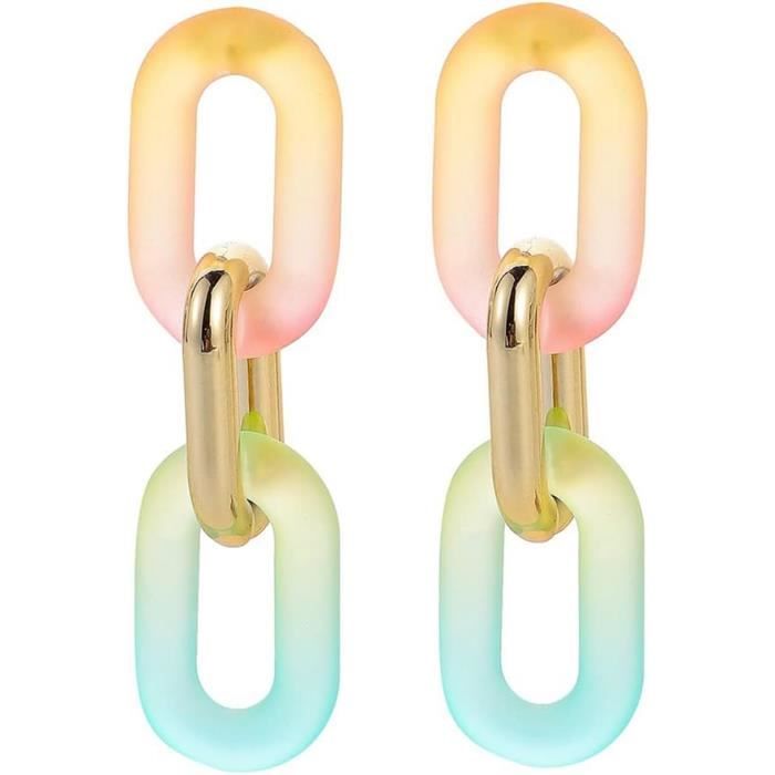 Boucles d'Oreilles Pendantes Bohêmes Multicolores