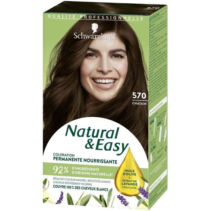 SCHWARZKOPF Coloration Permanente Natural&Easy Ch&acirc;tain 570  - La Bo&icirc;te Coloration Cheveux