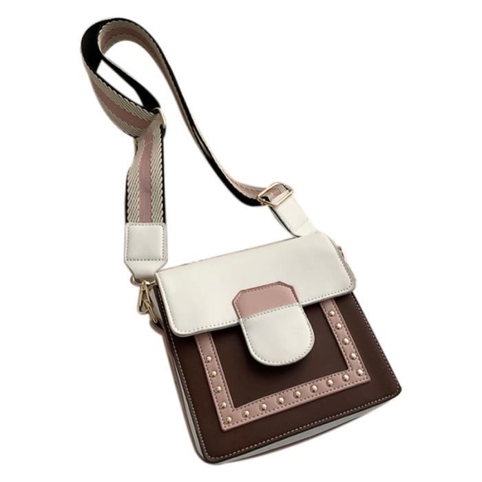 Mini Sac à Bandoulière Blanc Pour Femme - Matière PU Souple - Bande Réglable - Style Décontracté Et Tendance - Pour Sortie, Shopping, Soirée