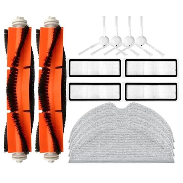 ZLiT Kit d'accessoires de rechange pour aspirateur Dreame D9 L10 Pro, comprend 2 brosses à rouleaux, 6 brosses latérales, 2 filtres, 1 brosse de nettoyage, 2 chiffons