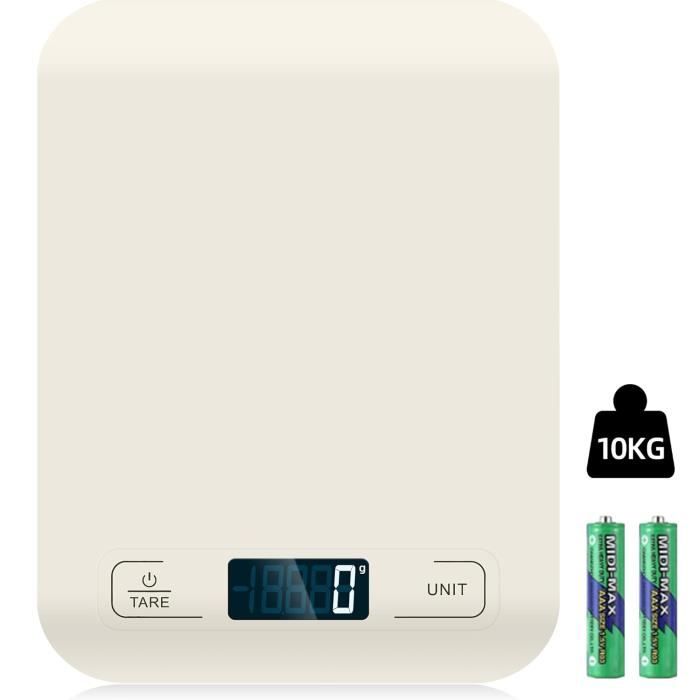 Balance de cuisine numérique - De 1 g à 10 kg - En acier inoxydable Balance de cuisine numérique - De 1 g à 10 kg - En acier inoxydable