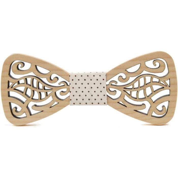 Noeud Papillon En Bois De Noyer Pour Homme - Avec Boutons De Manchette Et Pochette, Ensemble Cadeau Mariage