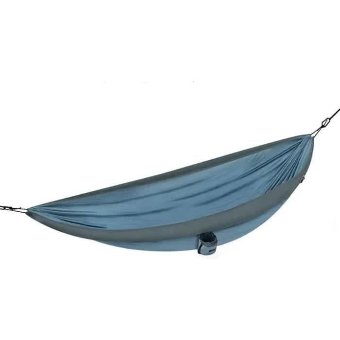 Hamac Camping Wise Owl Outfitters – Nylon Parachute Léger, Simple Ou Double, Mousquetons & Cordes Inclus (Noir & Gris)