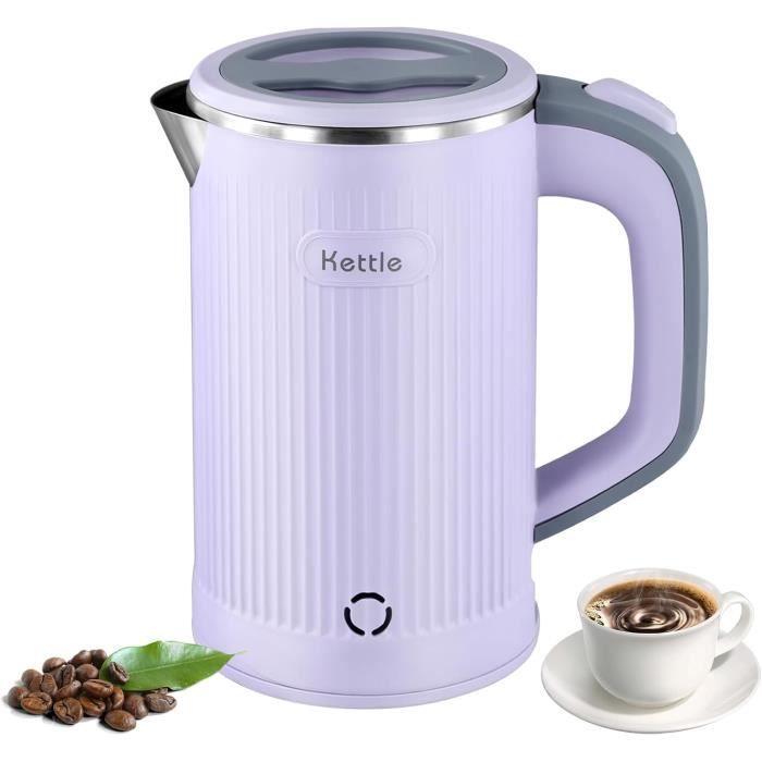 Bouilloire électrique Portable 800W - 0,8 L Acier Inoxydable, Base 360°, Arrêt Automatique, Pour Voyages