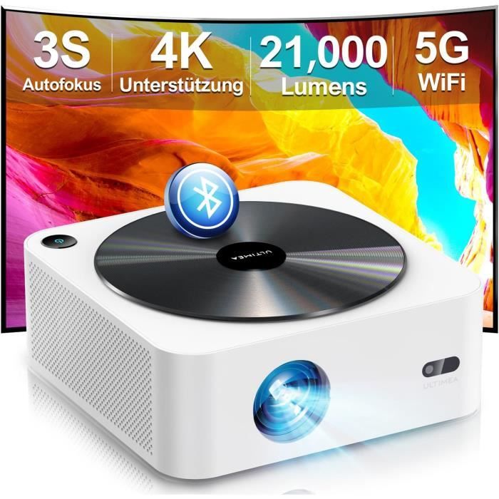 Vidéoprojecteur XIWBSY 1000 ANSI - Auto Focus, 4K, WiFi 6, Bluetooth 5.3, Android 12 | Pour Cinéma Maison