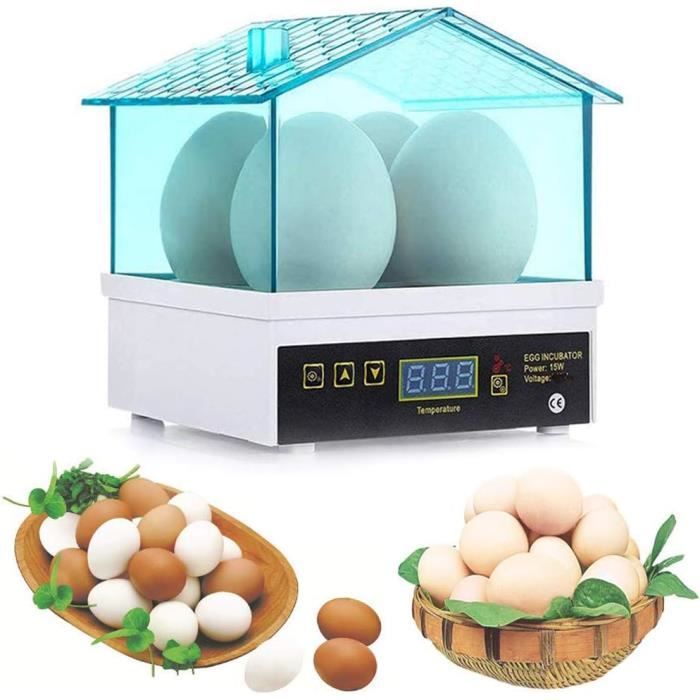 M.Z.A Incubateur 4 Oeufs Mini Automatique Numérique - Couveuse Compacte Pour Poulets, Canards Et Volaille Domestique