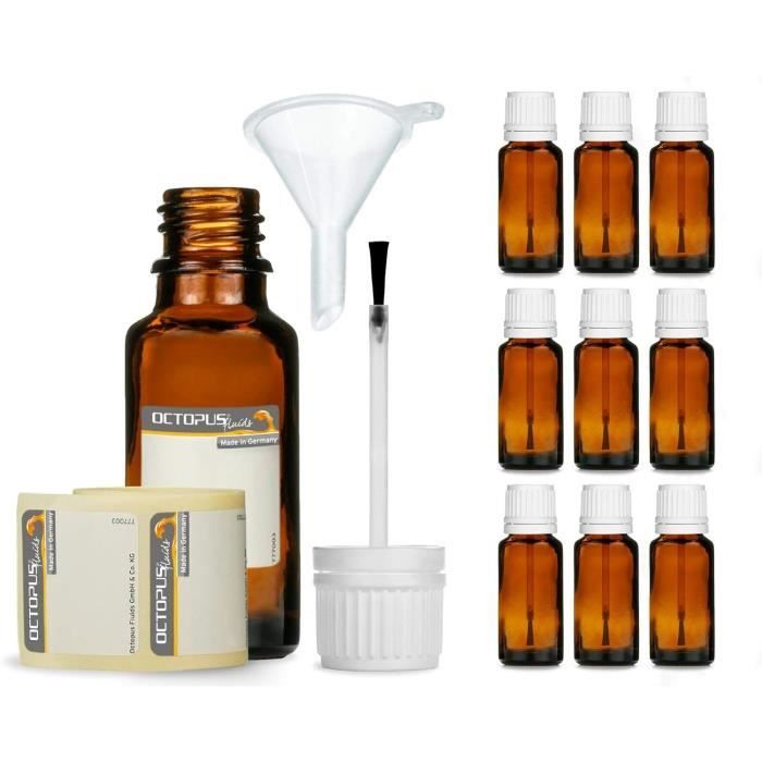 mikken Lot de 10 flasques en verre de 100 ml - Bouteilles cadeaux - Bouteilles de liqueur à remplir avec entonnoir