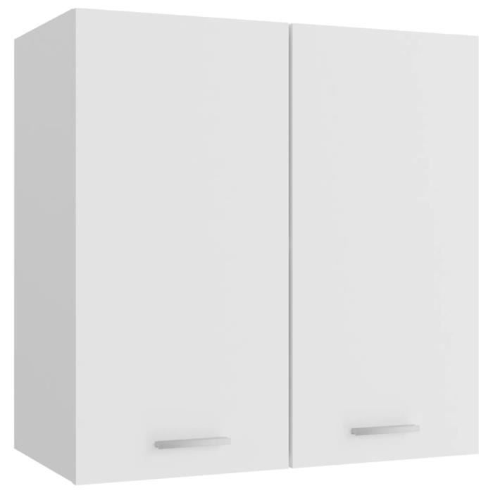 Top Armoire suspendue - Placard Cuisine Mural JILI - Blanc 60x31x60 cm Aggloméré165 Kg