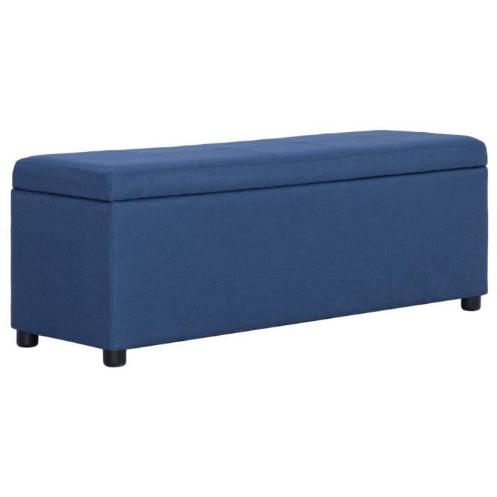 "top" banc coffre jili - design relax - banc salon avec compartiment de rangement 116 cm bleu polyester,10,85 kg