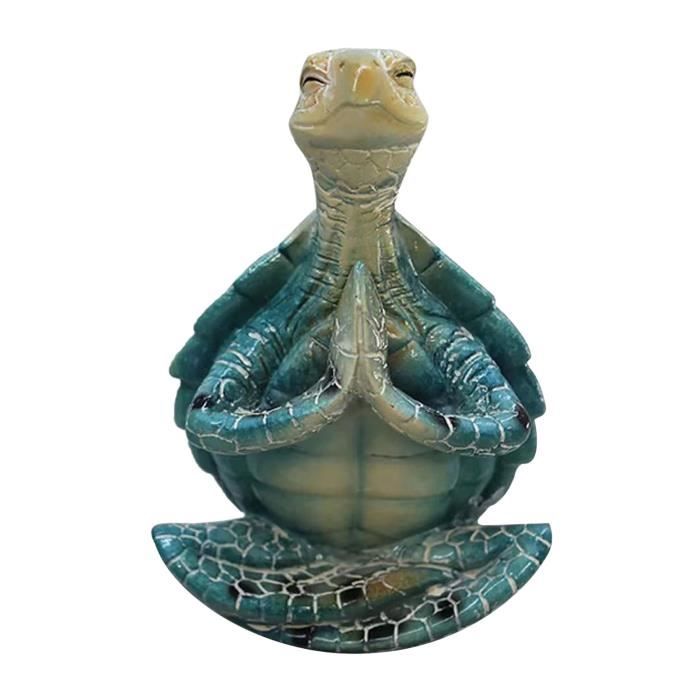Petite Tortue De Mer Figurine Résine Bleu - Mini Statue Décoration Jardin Plage Étang Extérieur Cadeau Femme Enfant