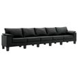 ❤Moderne Sofa Canapé de relaxation - Canapé droit fixe 5 places Mode - Noir - Tissu 😊31661-1