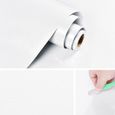 papier adhesif pour meuble cuisine porte mur stickers, rouleau adhesif décoratif 40x500cm (blanc)-1