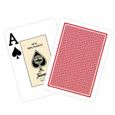 Jeu de cartes Fournier TITANIUM SERIES Jumbo 100% plastique - format poker - 2 index Jumbo Rouge-1