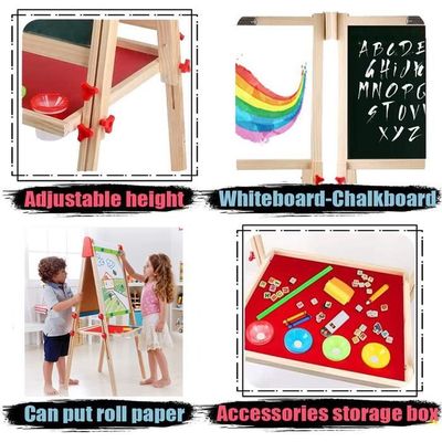 Innedu Chevalet Peinture Enfant,Tableau Double Face Tableau Blanc et Noir en Bois et Hauteur Réglable, Jouets Éducatifs Cadeaux Enfants 2 à 8 Ans Innedu Chevalet Peinture Enfant,Tableau Double Face Tableau Blanc et Noir en Bois et Hauteur Réglable, Jouets Éducatifs Cadeaux Enfants 2 à 8 Ans