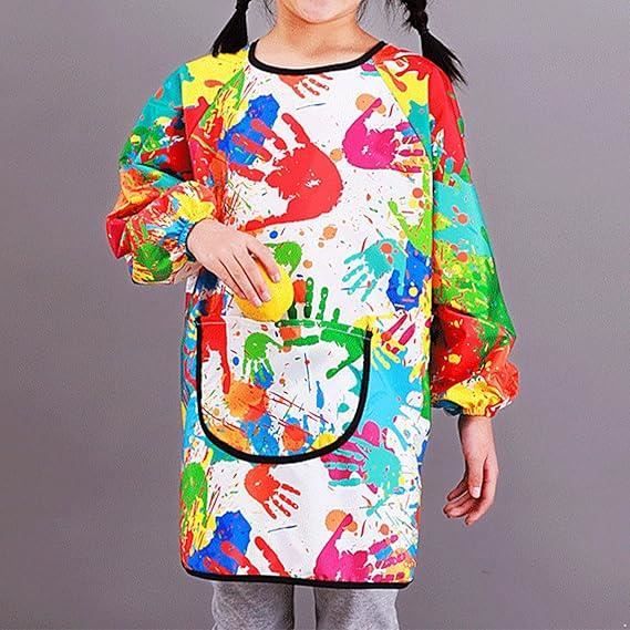 Bavoir Manches Longues Bébé Garçon Fille Tablier Peinture Imperméable